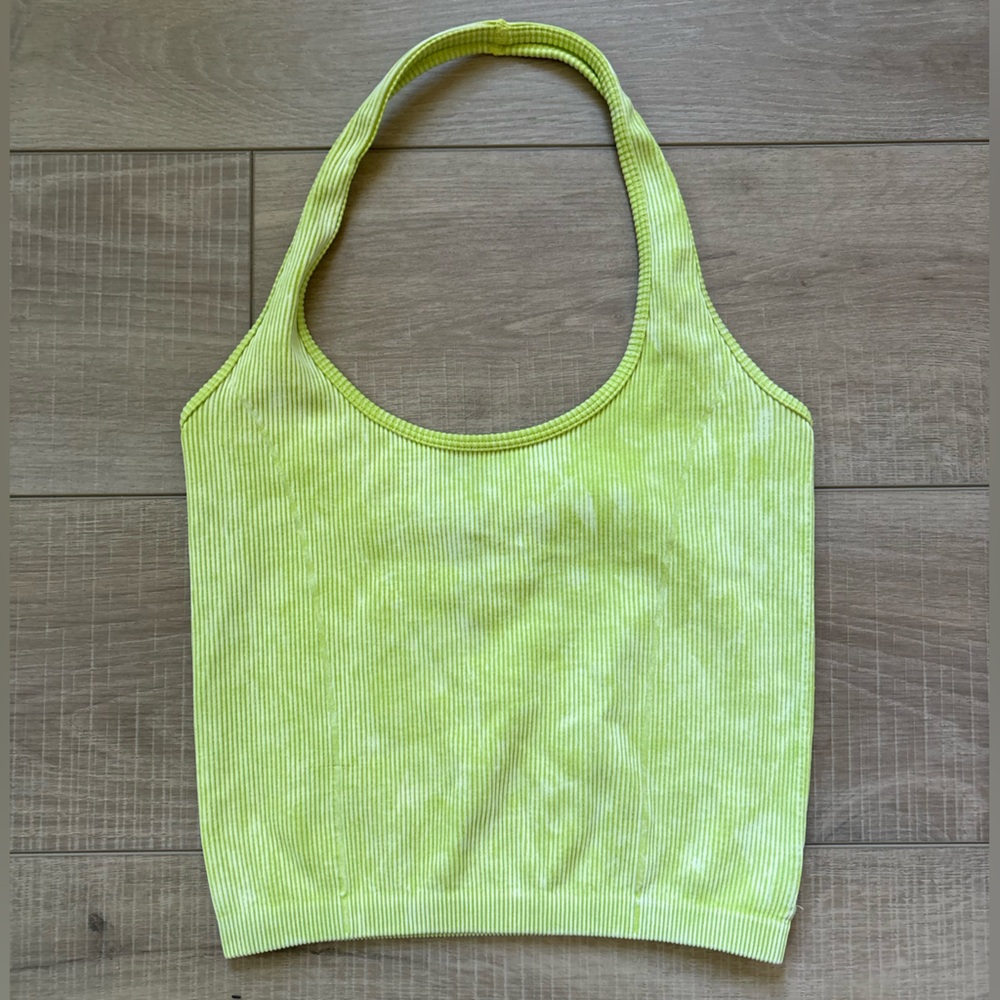American Eagle Outfitters Neon Yellow Halter Tank Top